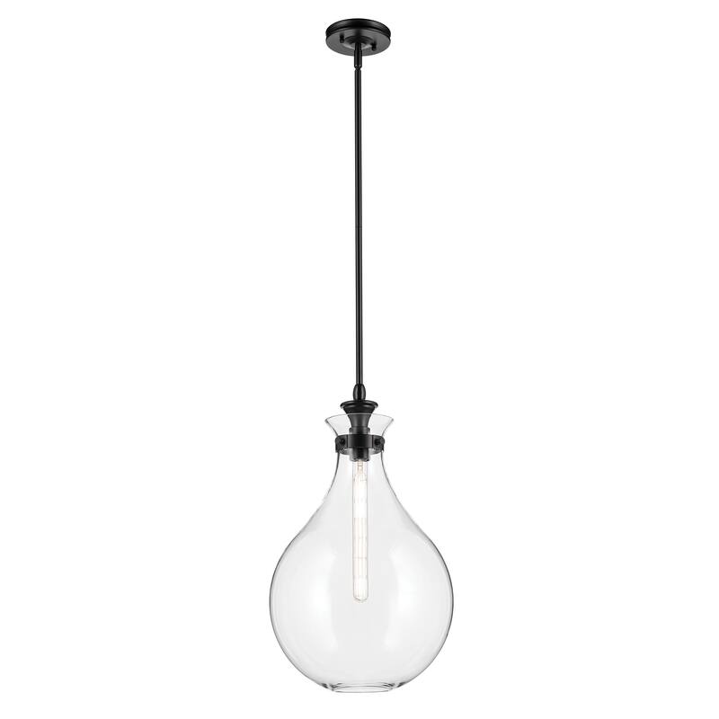 Kichler Lighting Laria 14 Inch 1 Light Pendant with Clear Glass in Black