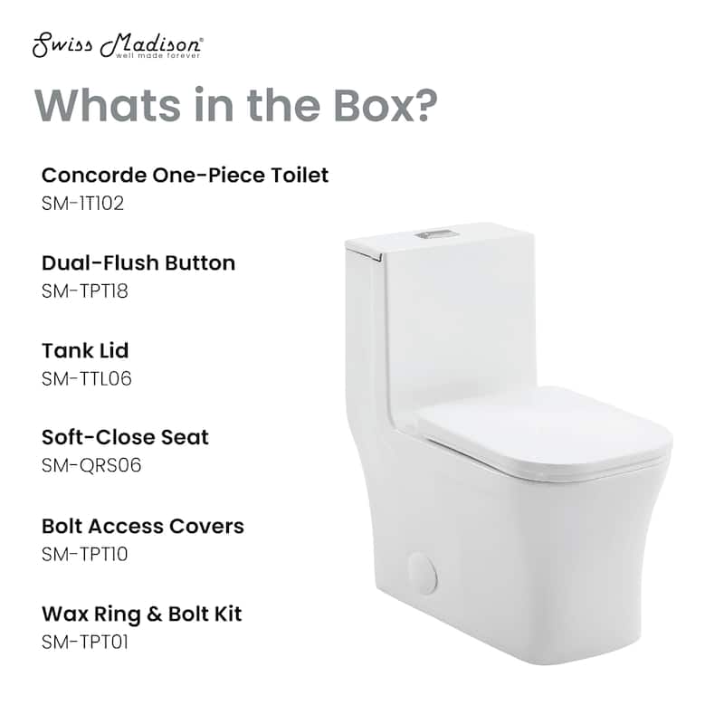 Bastille One-Piece Square Toilet, 14" Rough-In 1.1/1.6 Gpf - 27.15" x 14.75" 29.15"