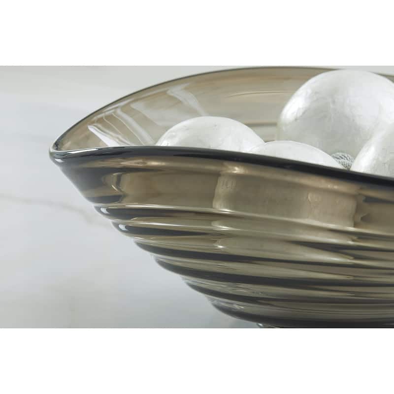 Signature Design by Ashley Solariston Gray/Brown Bowl - 12.25"W x 12.25"D x 5.75"H
