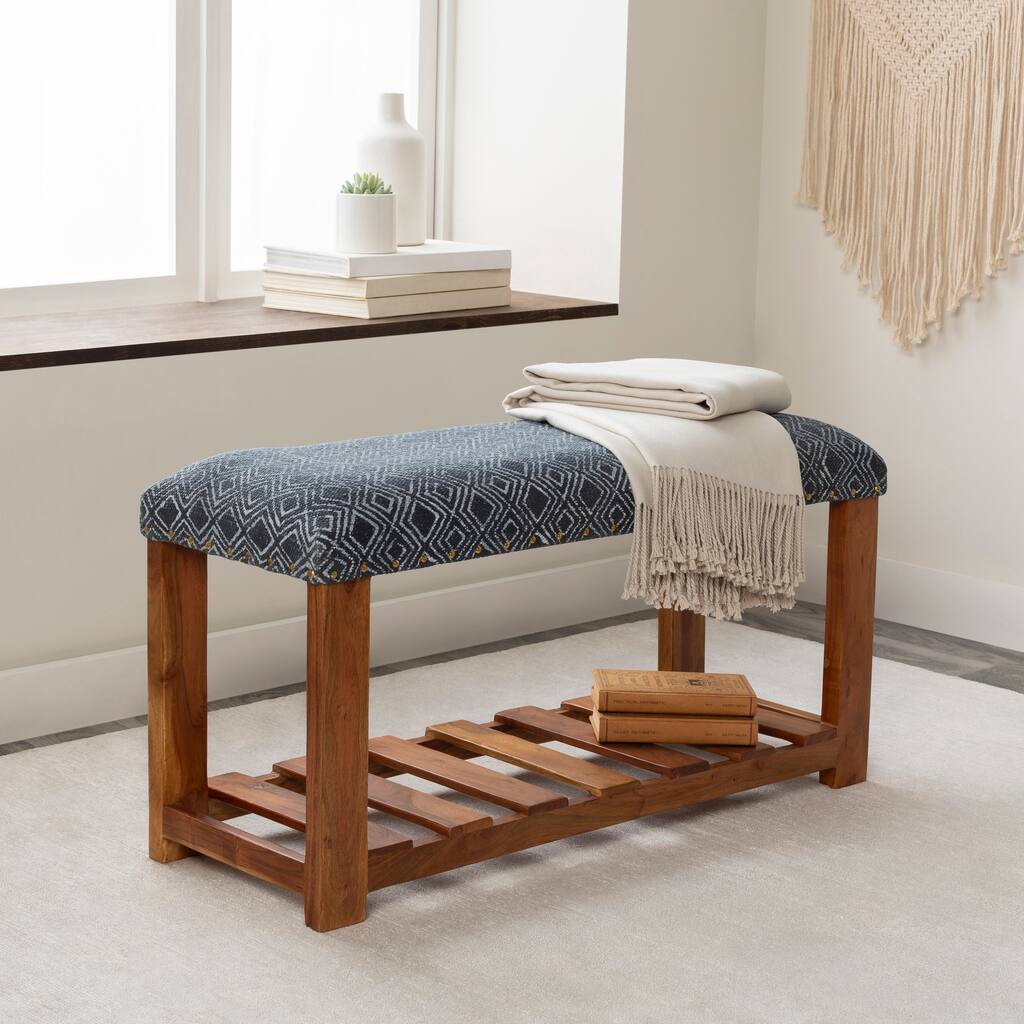 Artistic Weavers Beattie Farmhouse Upholstered Wooden Bench