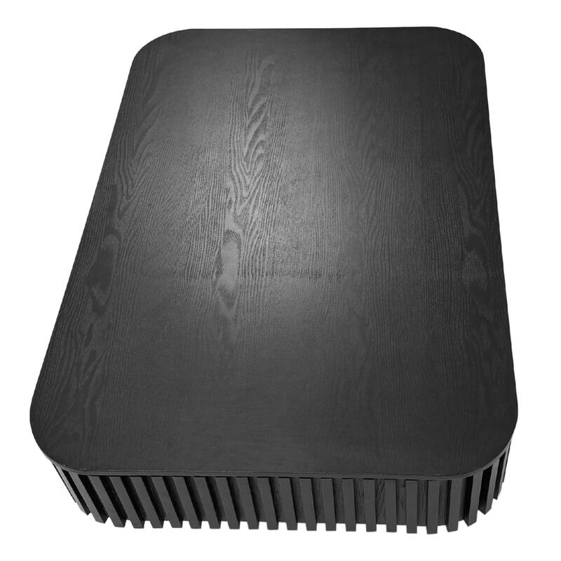 Fluted 38.6" Lift-top Coffee Table, Solid Wood Modern Accent Table with Storage and Adjustable Height