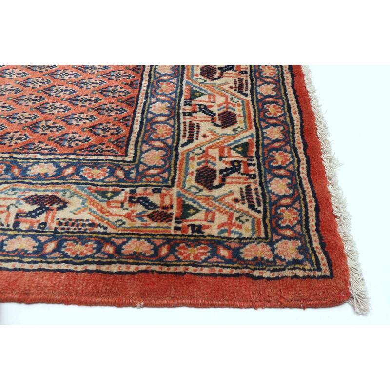 ECARPETGALLERY Hand-knotted Andelz Red Wool Rug - 3'5 x 10'2