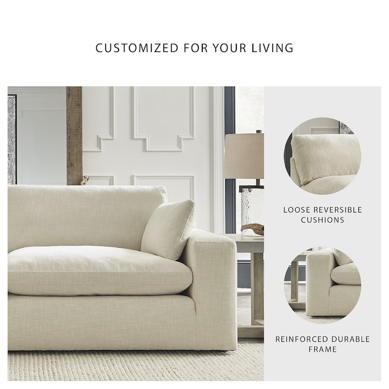 Signature Design by Ashley Elyza White 3-Piece Sectional Sofa - 144" W x 42" D x 36" H