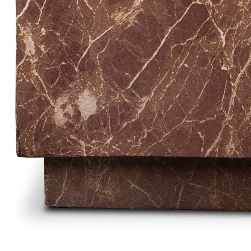 Stova Cube Concrete Side Table with Marble Finish