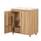 preview thumbnail 13 of 18, Classic 30" Freestanding Bathroom Vanity with Ceramic Sink, Stainless Steel Hinges & Adjustable Shelf by GDFStudio