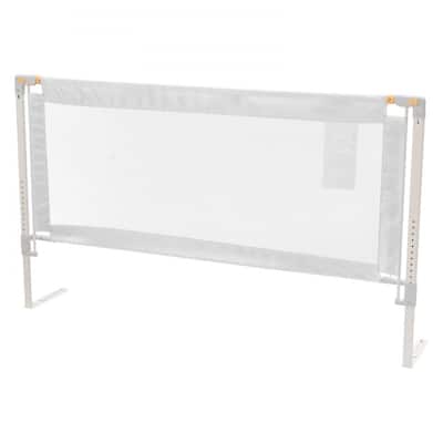 White Steel Oxford Fabric Kids Bed Rail with Lift and Washable Mesh