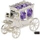 preview thumbnail 1 of 3, Matashi Silver-plated Princess Carriage Ornament with Purple and Clear-cut Crystals