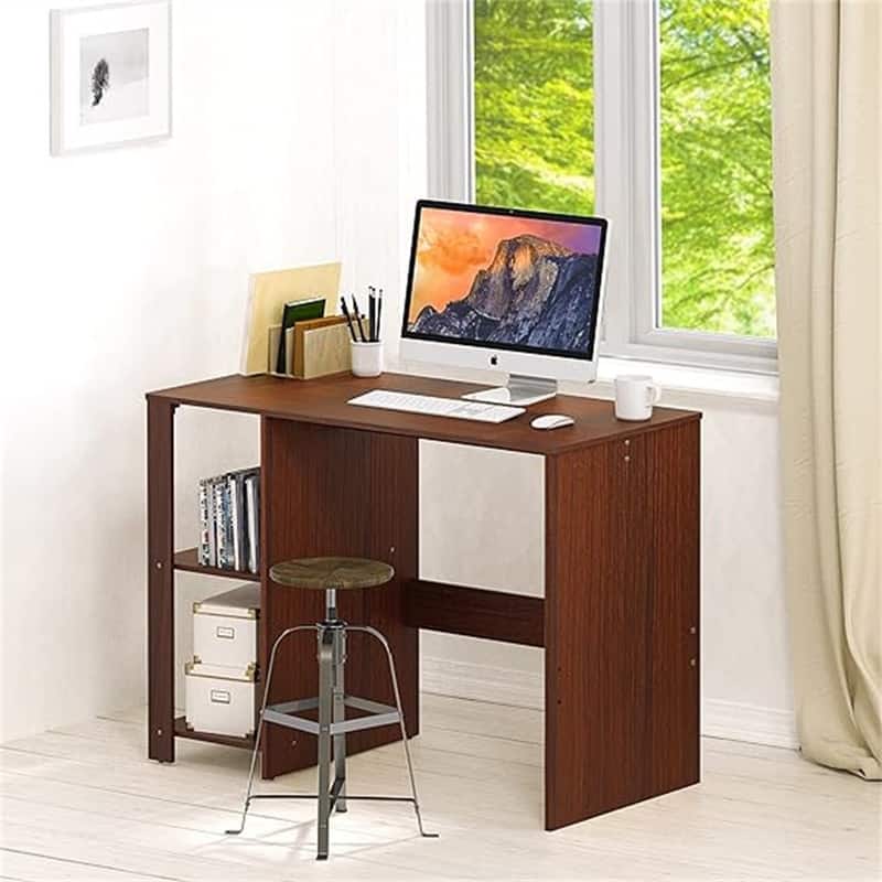 Home Office Computer Desk with Shelves - Cherry