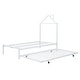 preview thumbnail 6 of 16, White Twin Size Metal Platform Bed with Trundle & House Headboard