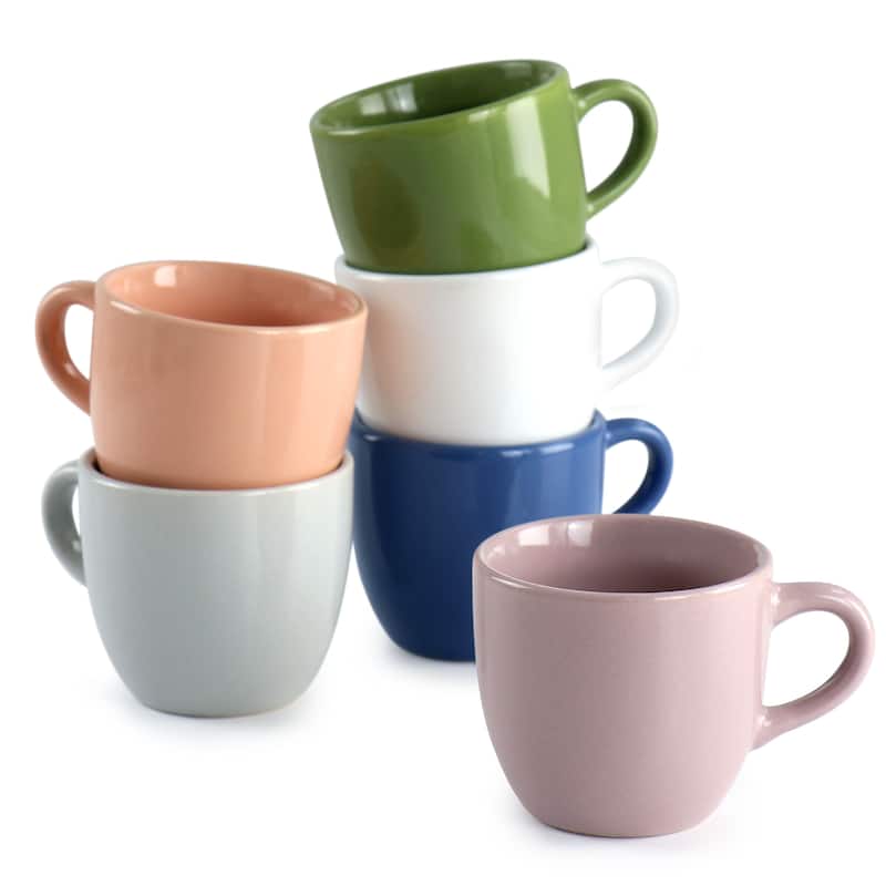 Mr. Coffee 12pc 3oz Stoneware Espresso Cup and Saucer Set- Assorted