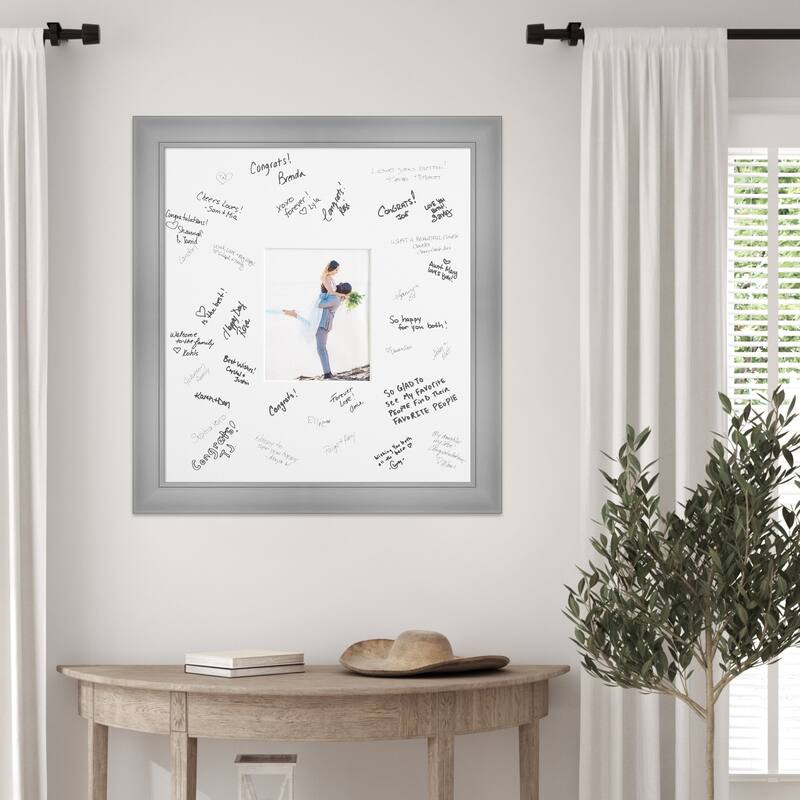 Flair Signature Mat Picture Frame - Autograph Photo Frame Guest Book Alternative for Weddings, Graduations, or Retirement