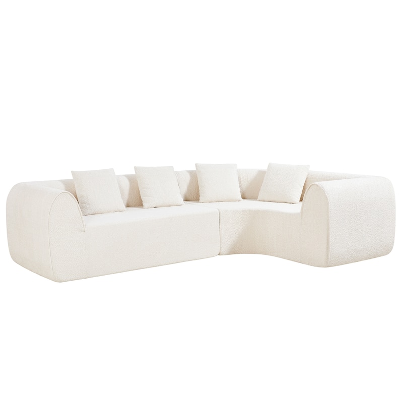 Christopher Knight Home - Curved Modular 110" Upholstered Sectional Sofa