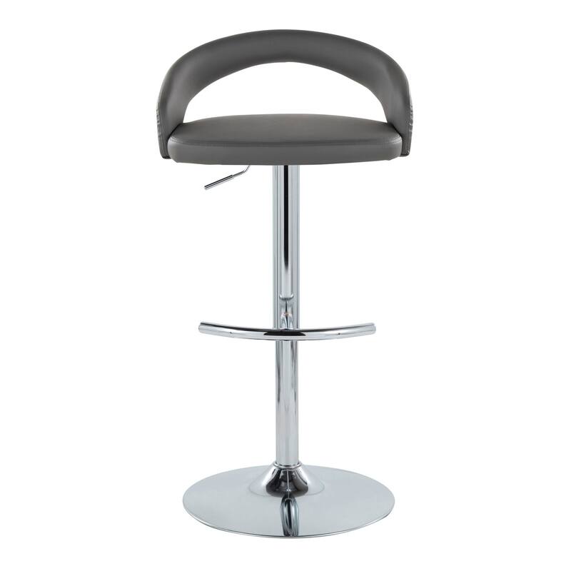 Grotto Upholstered Adjustable Barstool with Chrome Base