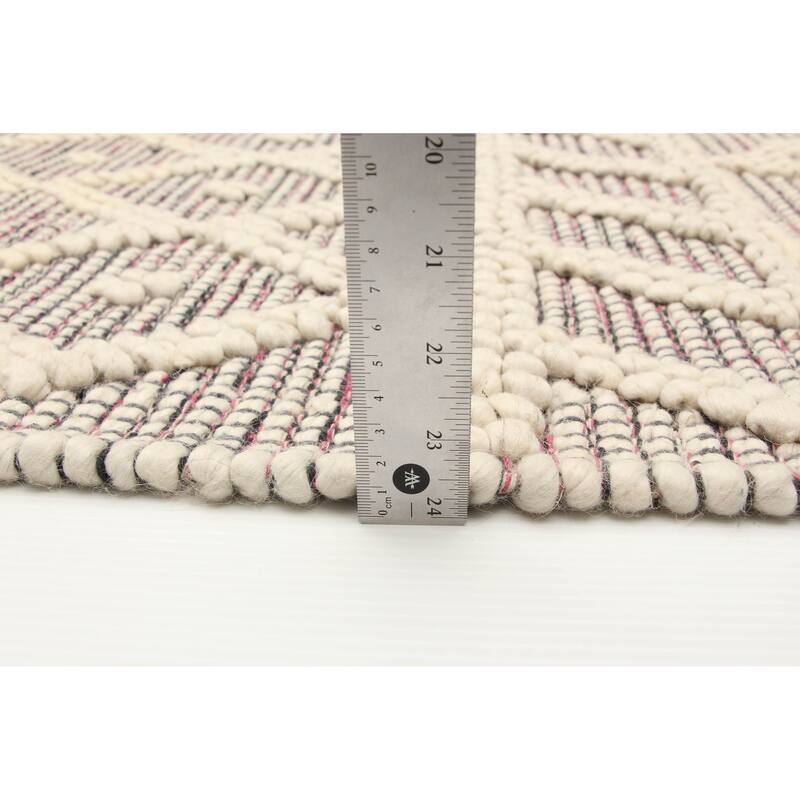 ECARPETGALLERY Braid weave Sienna Cream Wool Rug - 5'0 x 8'2