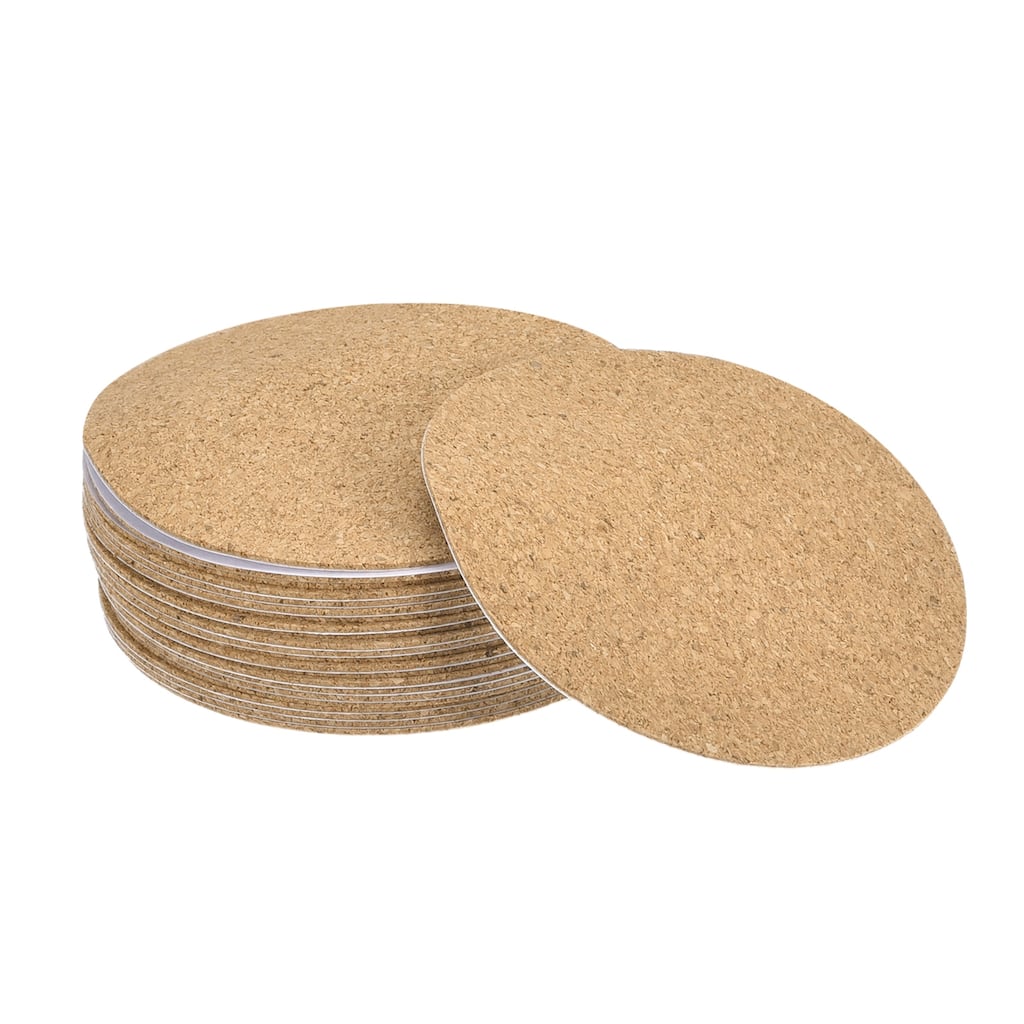 Round Coasters 1mm Thick Cork Cup Mat Self-Adhesive Pad