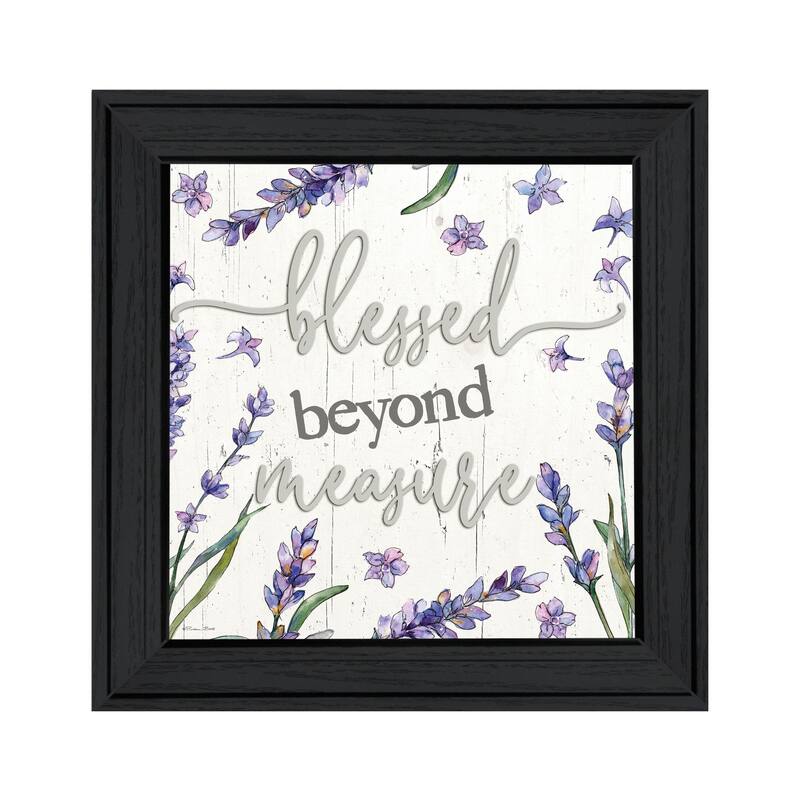TrendyDecor4U Contemporary "Blessed Beyond Measure" Framed Print Wall Art - Charcoal