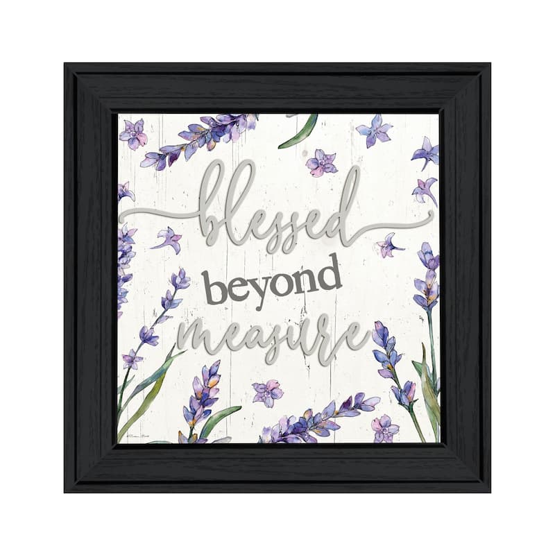 TrendyDecor4U Contemporary "Blessed Beyond Measure" Framed Print Wall Art - Charcoal