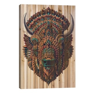 Bison In Color I Print On Wood by Bioworkz - Multi-Color
