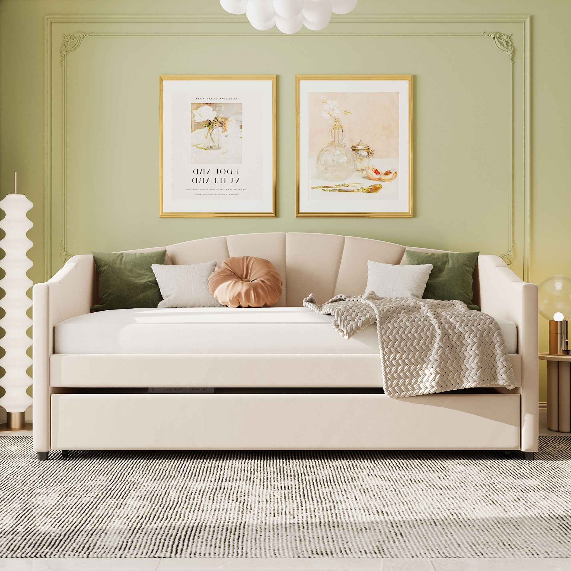 Glam daybed clearance with trundle