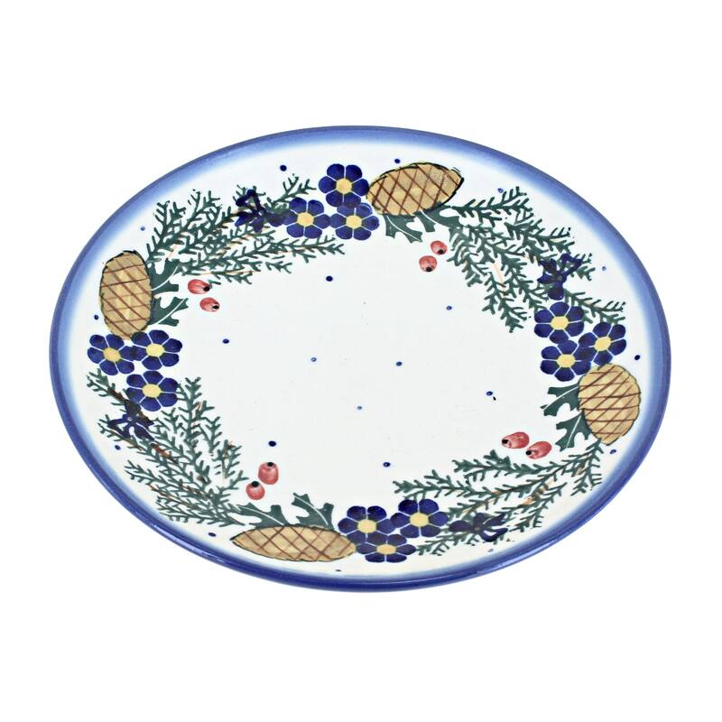 Blue Rose Polish Pottery WR Unikat Dessert Plate - Pincone