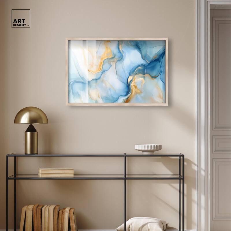 Blue Veined Gold Shadowbox by Art Remedy