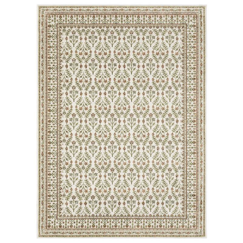 Style Haven Adalynn Bordered Floral Traditional Area Rug - Ivory/ Red - 2'3" x 8'