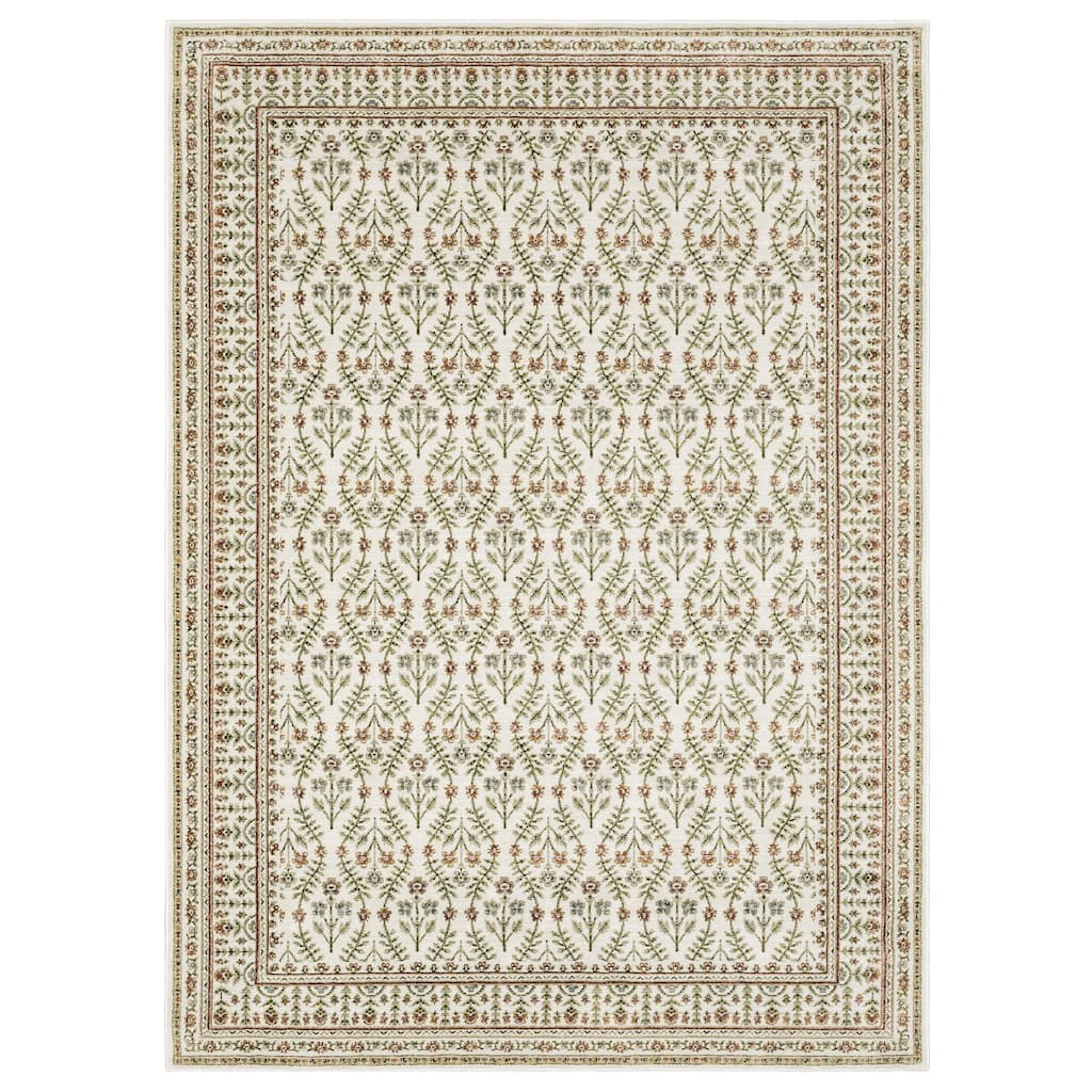 Style Haven Adalynn Bordered Floral Traditional Area Rug