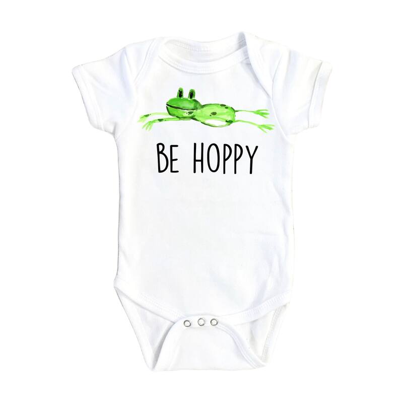 Frog Jump Hoppy - Baby Boy Girl Clothes Infant Bodysuit Funny Cute Newborn - Natural - 0-3M