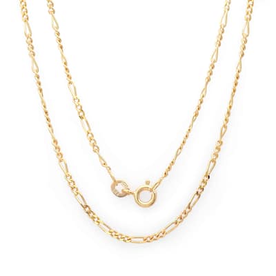 Roberto Martinez Gold Plated Silver 1.5 mm Figaro Chain (16"-24") - Yellow