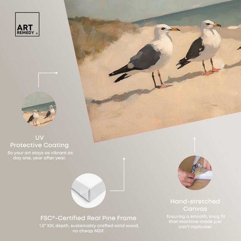 Seagulls at the Beach I Canvas by Art Remedy, Gallery Wrapped