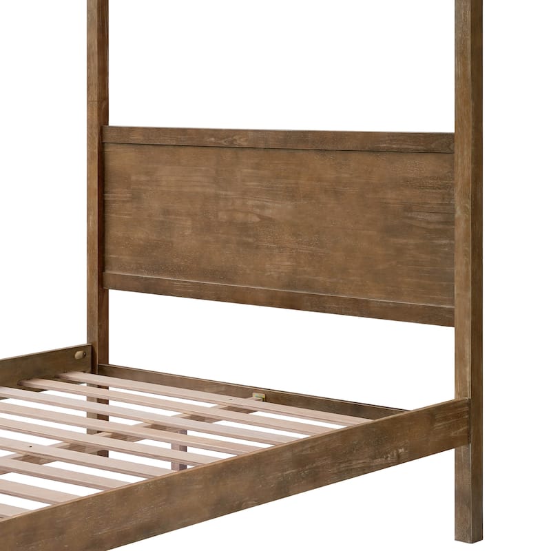 Christopher Knight Home- Marlowe Solid Wood 4 post Canopy Bed with Headboard
