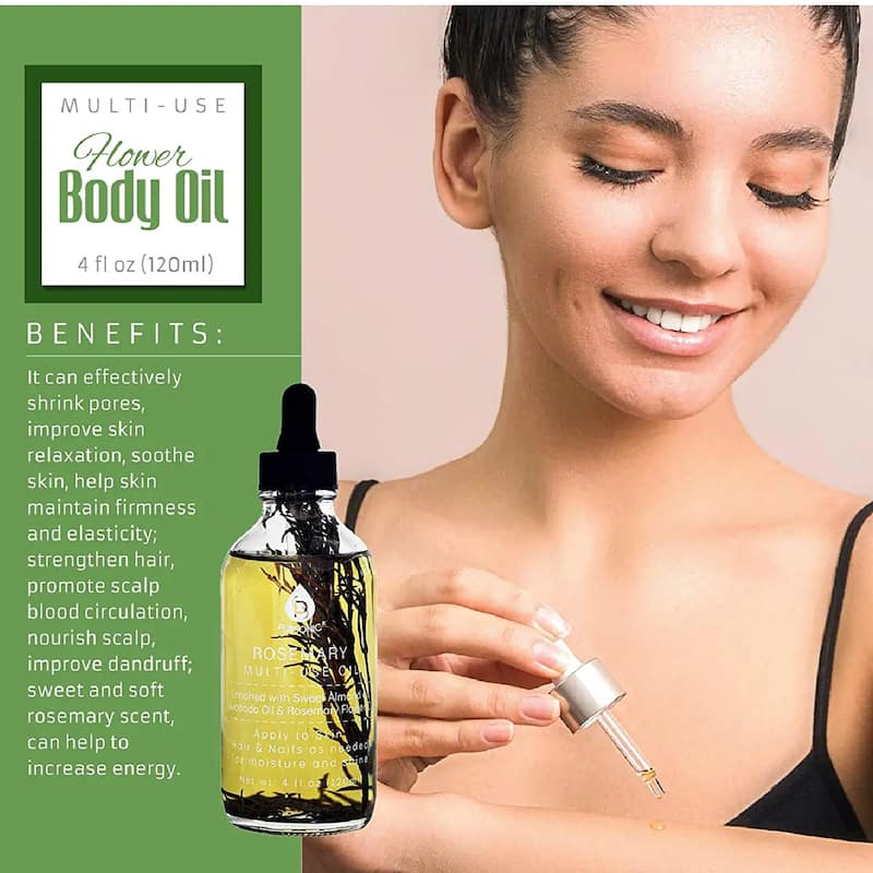 Pursonic Rosemary Flower Multi Use Body Oils 4 Oz - N/A