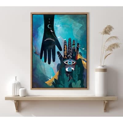 Kate and Laurel Sylvie Enlighten Framed Canvas by Faryn Hughes