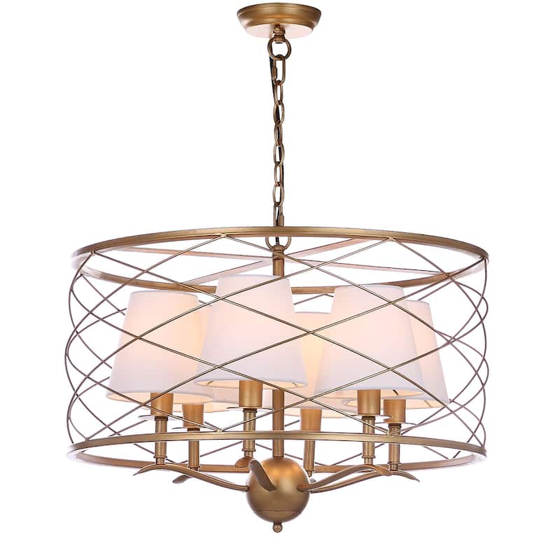 SAFAVIEH Lighting Thea Adjustable 6-light Gold Pendant - 25.25"x25.25"x22-94" - 25"W x 25"D x 94"H