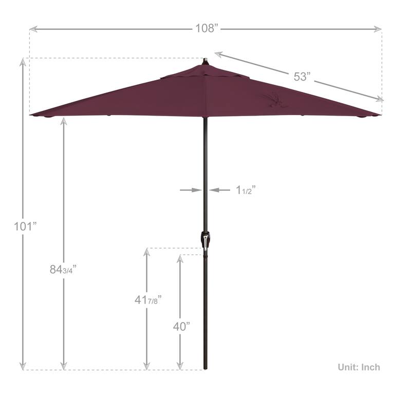 North Bend 9-foot Crank Open Auto-tilt Bronze Finish Patio Umbrella by Havenside Home (Base not included)