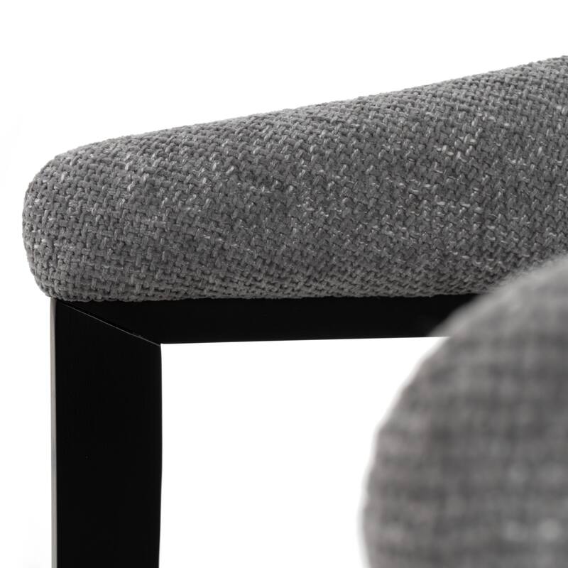 Modrest Maury Modern Grey Fabric & Black Dining Chair