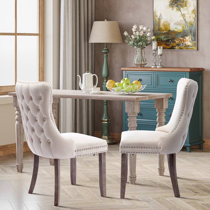 Upholstered Wing Back Dining Chair (Set of 2)
