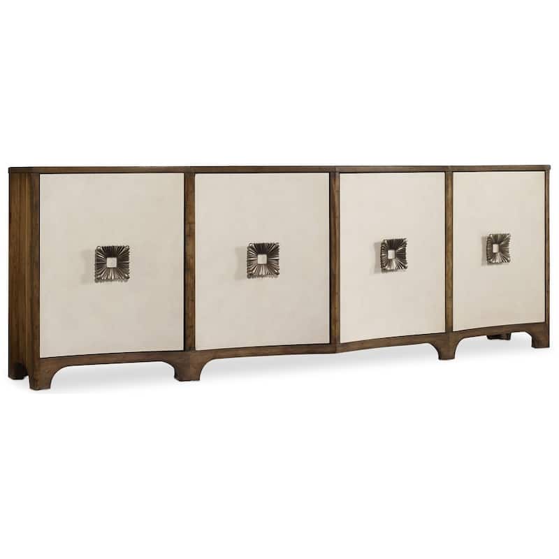 Hooker Furniture Urban Modern 93" Wide Credenza Sideboard Cabinet from - Contrast Pecan and Cream