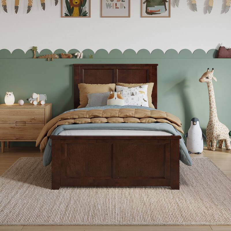 Charlotte Solid Wood Low Profile Platform Bed with Matching Footboard