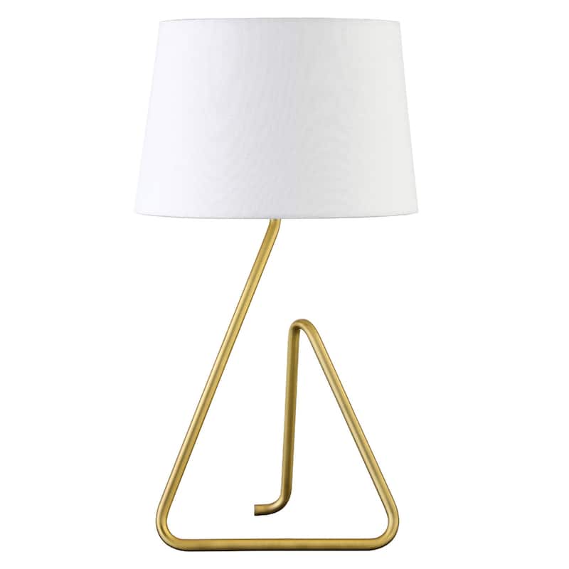 22" Metal Table Lamp With White Bell Shade - 12" x 12" x 22"
