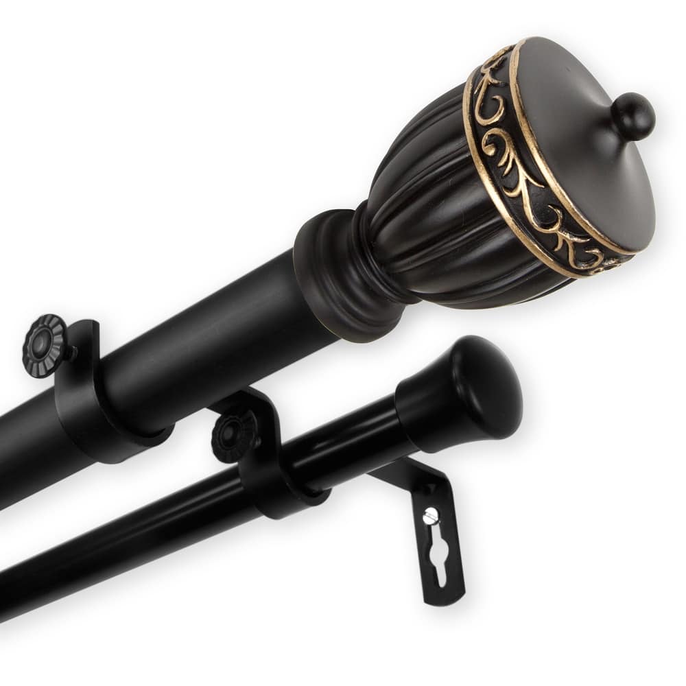 InStyleDesign Risler 1 inch Diameter Adjustable Double Curtain Rod