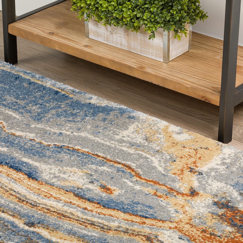 Addison Barkley Modern Blue Geo Rug