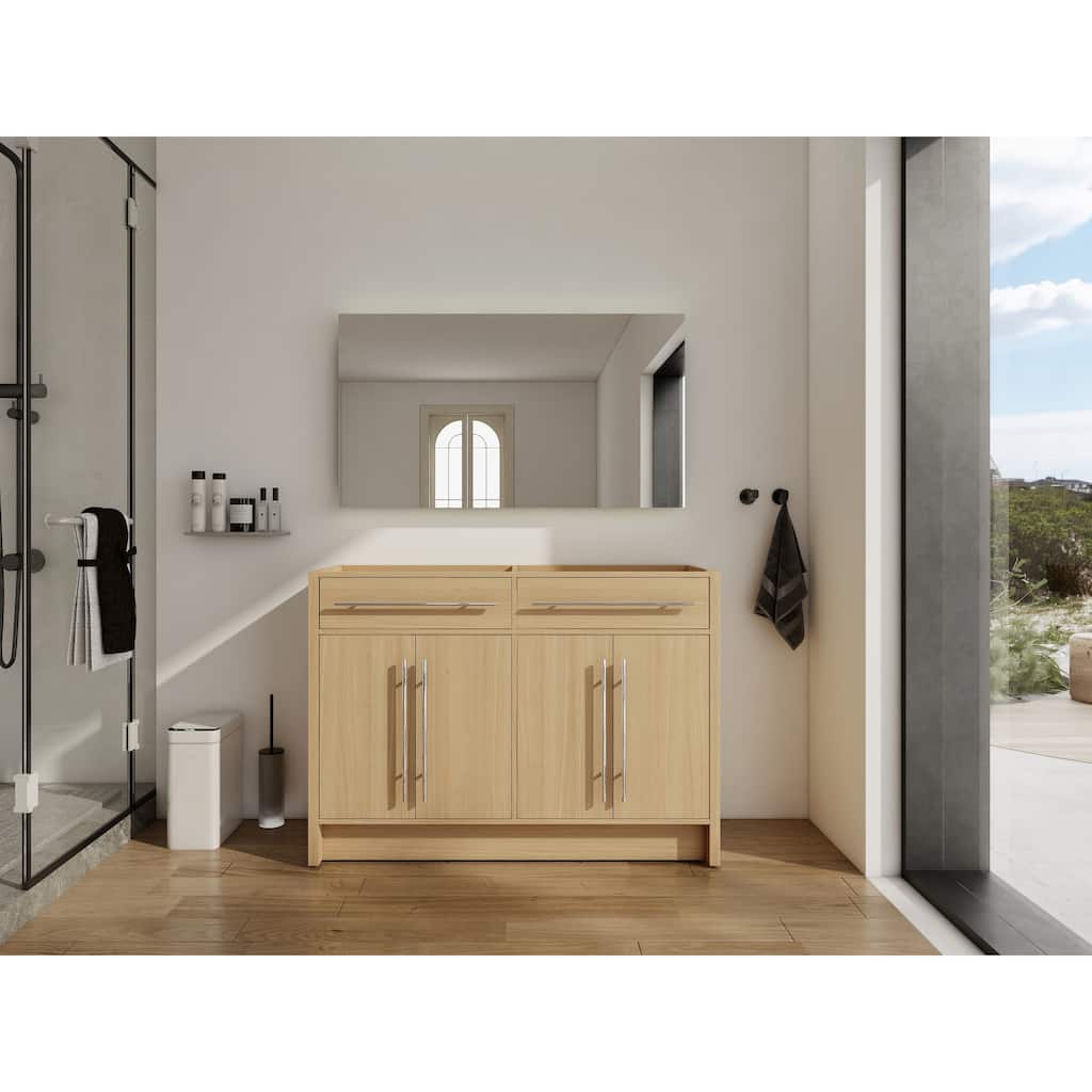 GDFStudio - Ravello Modern Freestanding Bathroom Vanity Cabinet with 4-Soft Closing Doors, Sink NOT INCLUDED - 48"