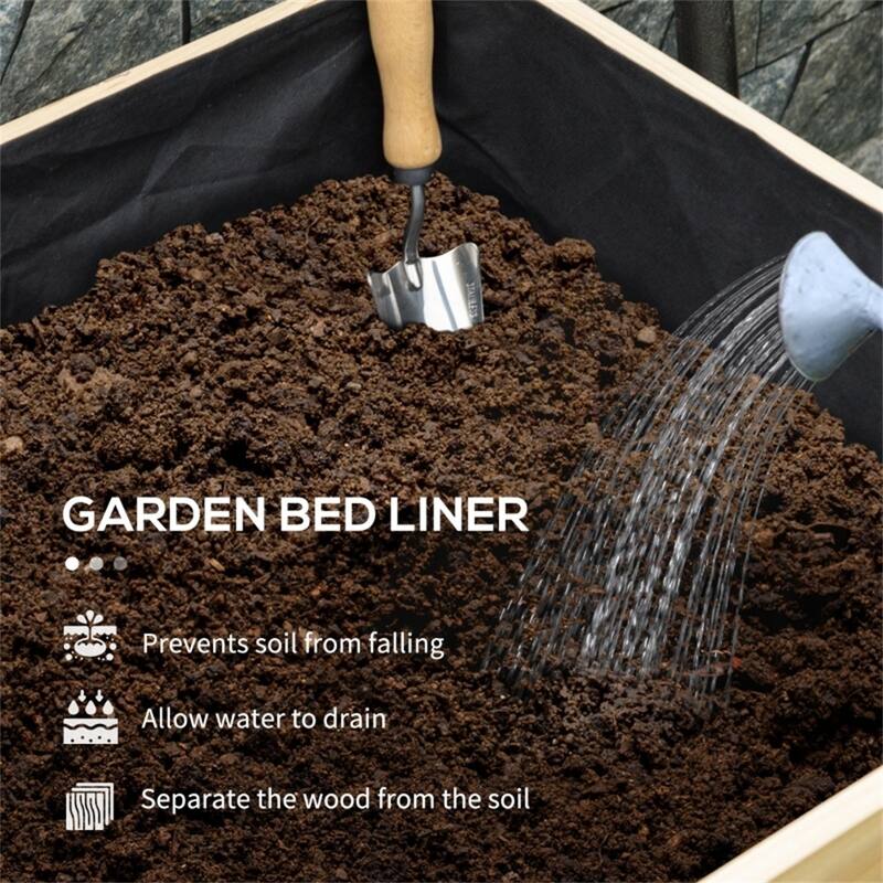 Elevated Outdoor Fir Wood Planter Box for Vegetables Herbs and Flowers with Drainage System - 88.5" L x 21.75" W x 31.5" H