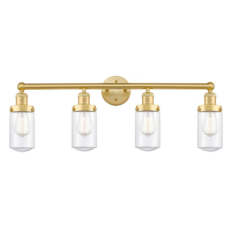 Innovations Lighting Dover - 4 Light 34" Bath Vanity Light - Clear/Satin Gold