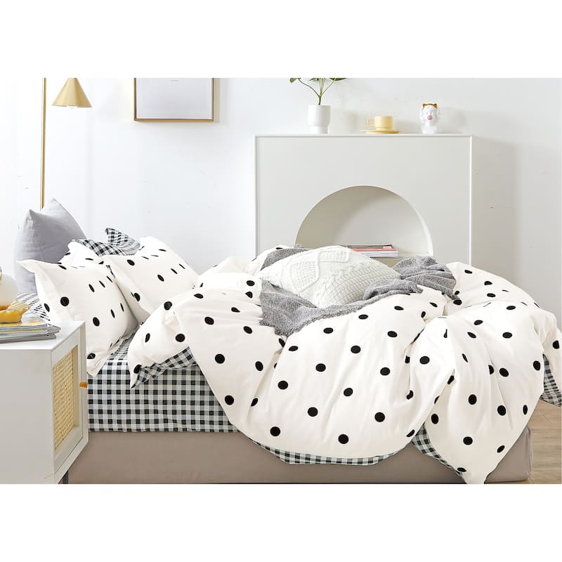 Clark Black/White Polka Dots 100% Cotton Comforter Set