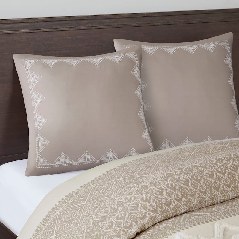 INK+IVY Isla Cotton Embroidered Euro Sham