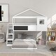 preview thumbnail 8 of 8, Twin Over Full House Bunk Bed w/Storage Staircase & Blackboard, White