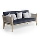 preview thumbnail 2 of 8, WyndenHall Luna Contemporary 4 Piece Outdoor Conversation Set in Slate Grey Polyester Fabric