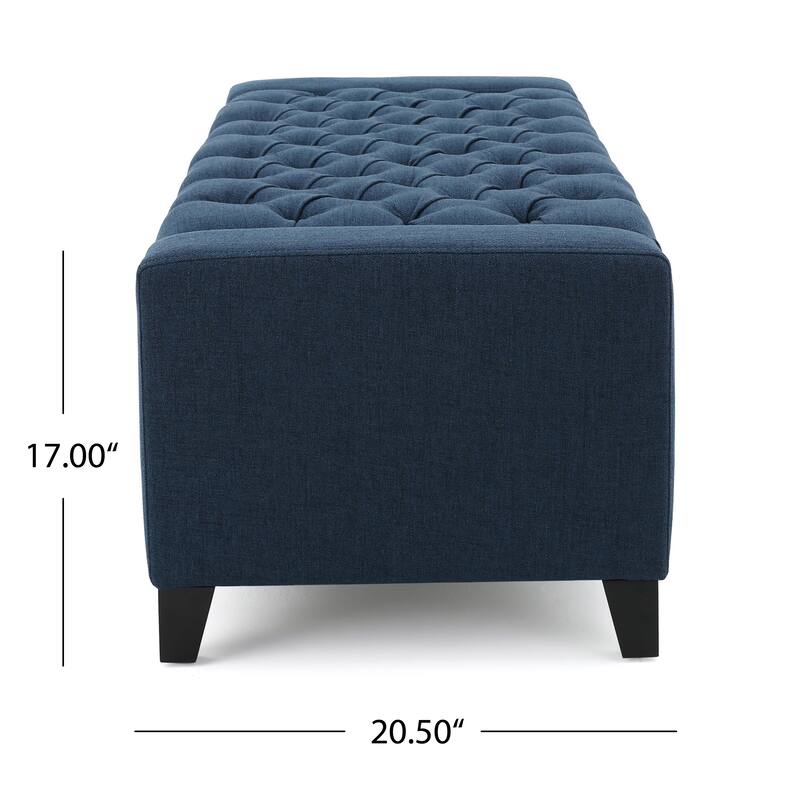 50.75" Fabric End of Bed Storage Bench, Upholstered Storage Ottoman Bench with Safety Hinge, Stylish Large Ottoman